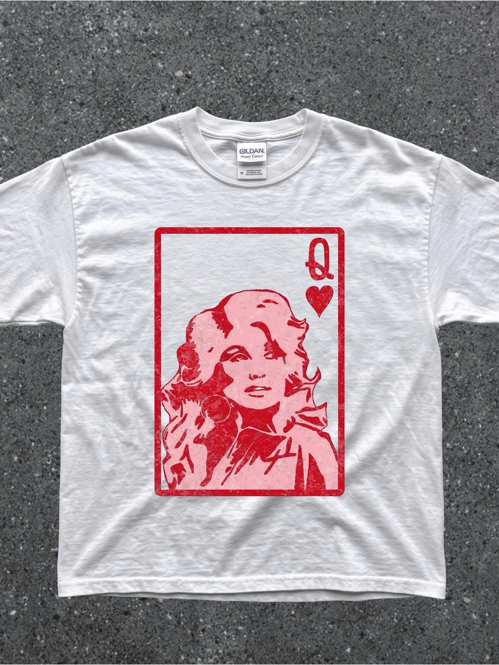 Dolly Parton Vintage 80s Country Music with Red Queen of Hearts Graphic
